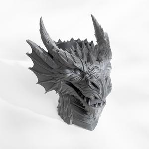 Dragon Planter Pot Bust with Drainage: Modern and Unique Home Decor for Plants and Succulents