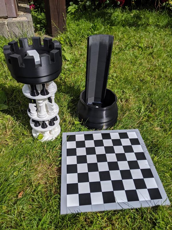 3D Printed Chess Set with Roll-up Board & Carrying Case