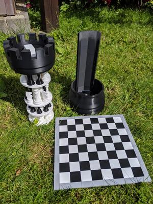 3D Printed Chess Set with Roll-up Board & Carrying Case