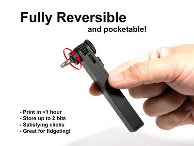 Reversible Ratcheting Mini Driver w/ Bit Storage