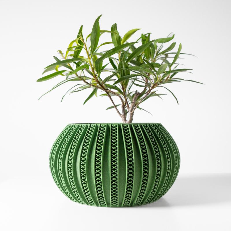 The Syne Planter Pot with Drainage Tray & Stand: Modern and Unique Home Decor for Plants