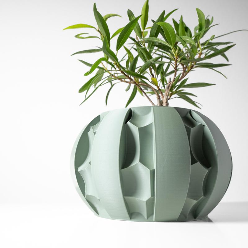 The Erna Planter Pot with Drainage Tray & Stand: Modern and Unique Home Decor for Plants