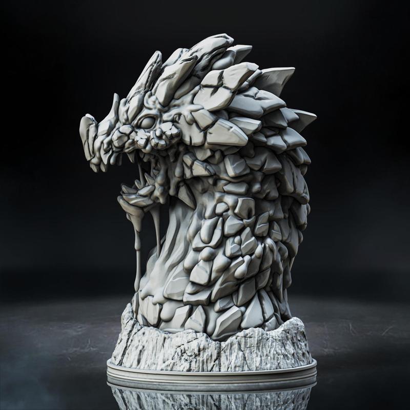 Magma Dragon Bust (Pre-Supported)