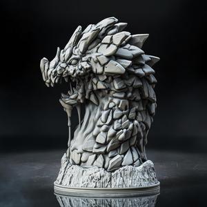 Magma Dragon Bust (Pre-Supported)