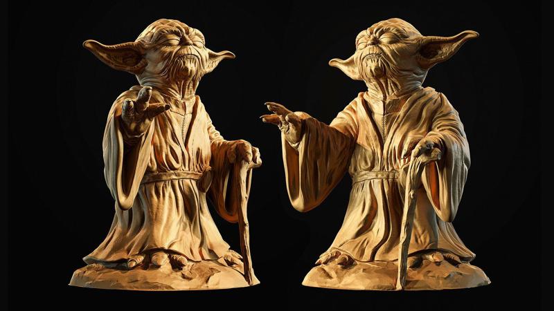 Yoda Sculpture fan 3d print model