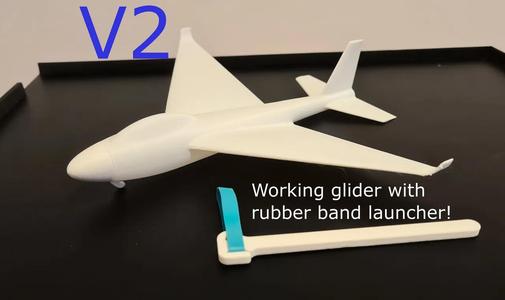 VasePlane V2 – Vase Mode Glider with Rubber Band Launch System