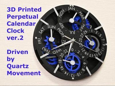 3D Printed Perpetual Calendar Clock Ver. 2