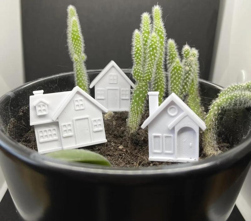 Miniature houses plant decorations/ supports