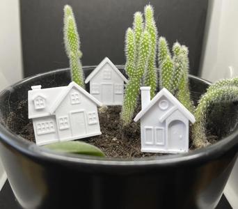 Miniature houses plant decorations/ supports