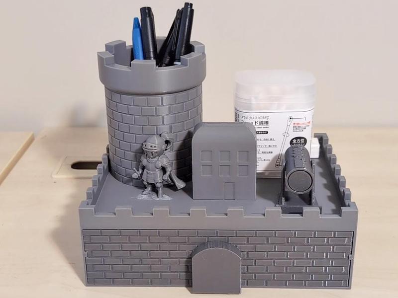 Castle desk organizer & phone holder