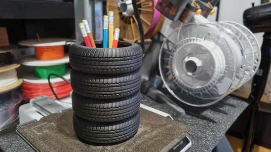 Tire pen organizer potenza 6 pencil holder box