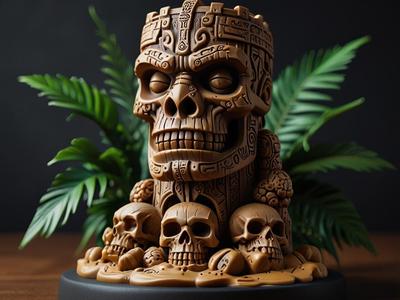 Fun Tiki Skull Statue – Paint Your Own