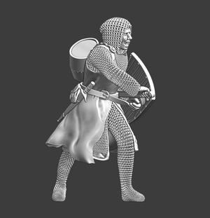 Medieval Squire drawing his sword