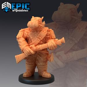 Hippo Soldier Shotgun / Hippofolk Warrior / Hippopotamus Army