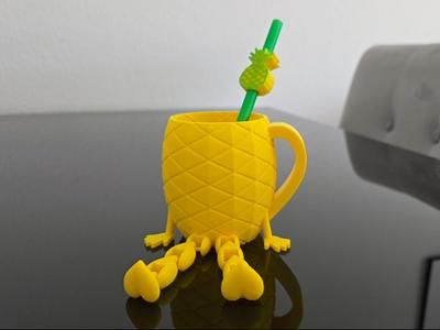 Cute Pineapple Mug, cup. Articulated and regular
