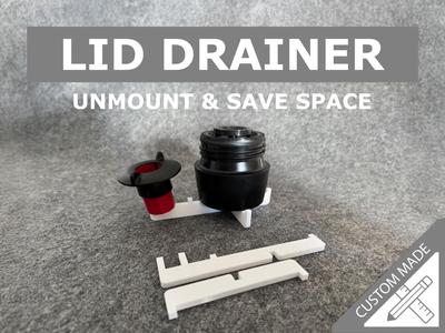 LID DRAINER – unmount & save space