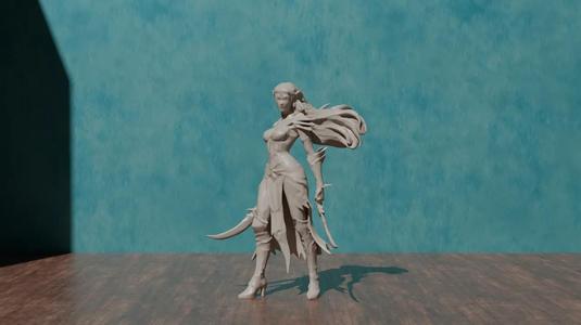 Elf Blade Dancer DnD Miniature (AI Generated)   