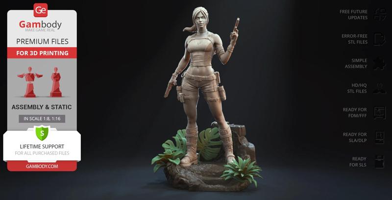 Lara Croft Underworld STL files for 3D printing | Assembly Model