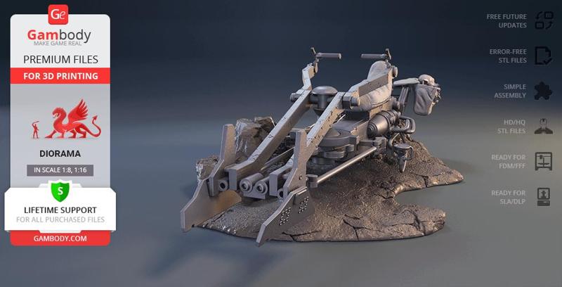 Speeder Bike 3D Printing Model | Assembly + Action