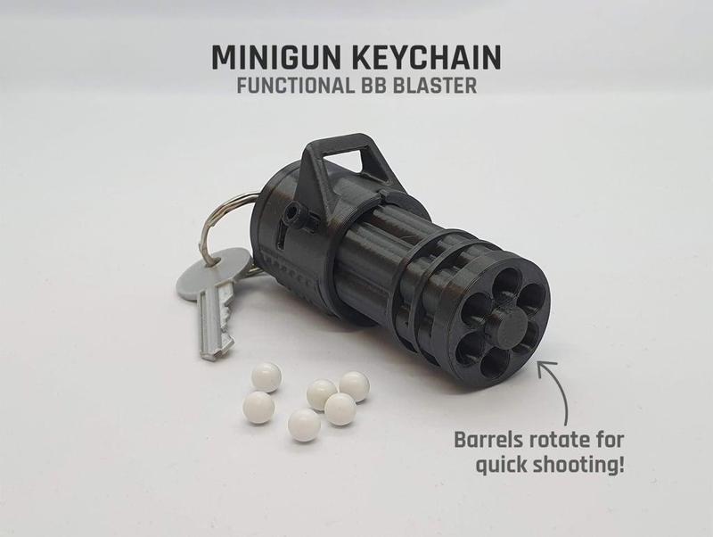 Minigun Keychain — Functional BB Blaster