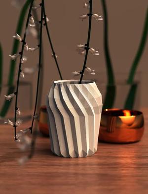 Modern Geometric Container. Scaleable and strong. Usable as Plant Pot or Pen holder