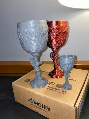 Medieval Dragon Embroidered Goblet / Chalice (Game of Thrones / Rennaissance style) Fully Functional and Support Package Included