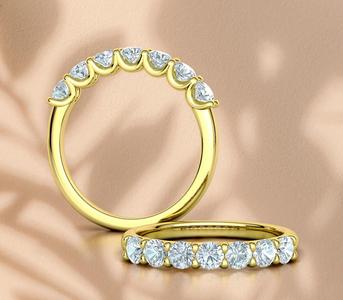 7-stone Diamond Half Eternity Ring 3mm Diamonds 3D print model