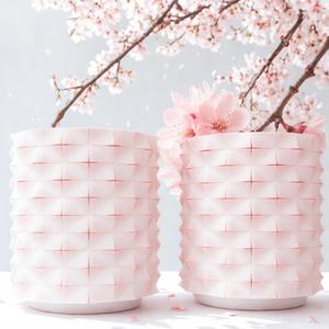 Triangle Tile Vase / Planter ( Snap and click water tray/ wall Mount)