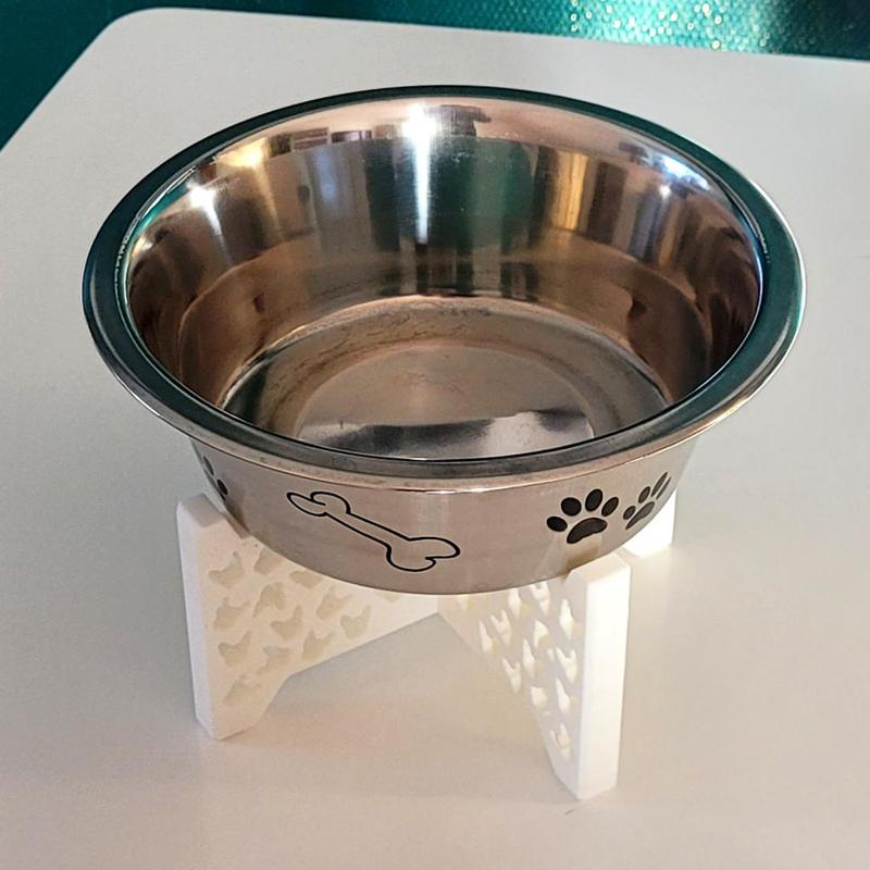 Frenchie Style 2 Dog Bowl Stand