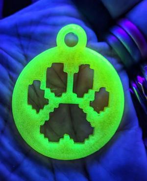 Pixel Paw Print Keychain