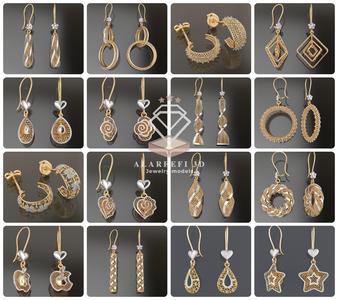 122 Turkish Earrings Exclusive for the first time 3D Model Collection