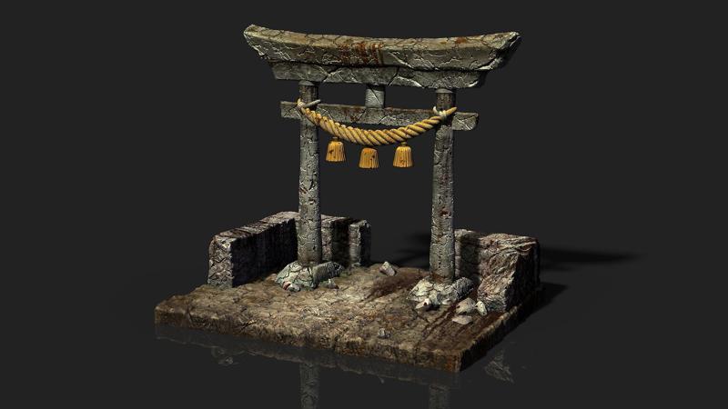 Japanese Torii Gate – Custom Base For Miniature – Figure