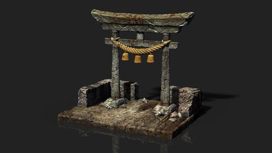 Japanese Torii Gate – Custom Base For Miniature – Figure