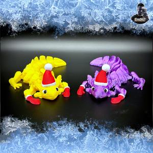 Cute articulated Axolotl – Santa Edition