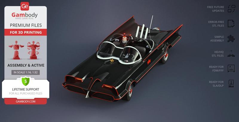 1966 Batmobile 3D Printing Model | Assembly + Action