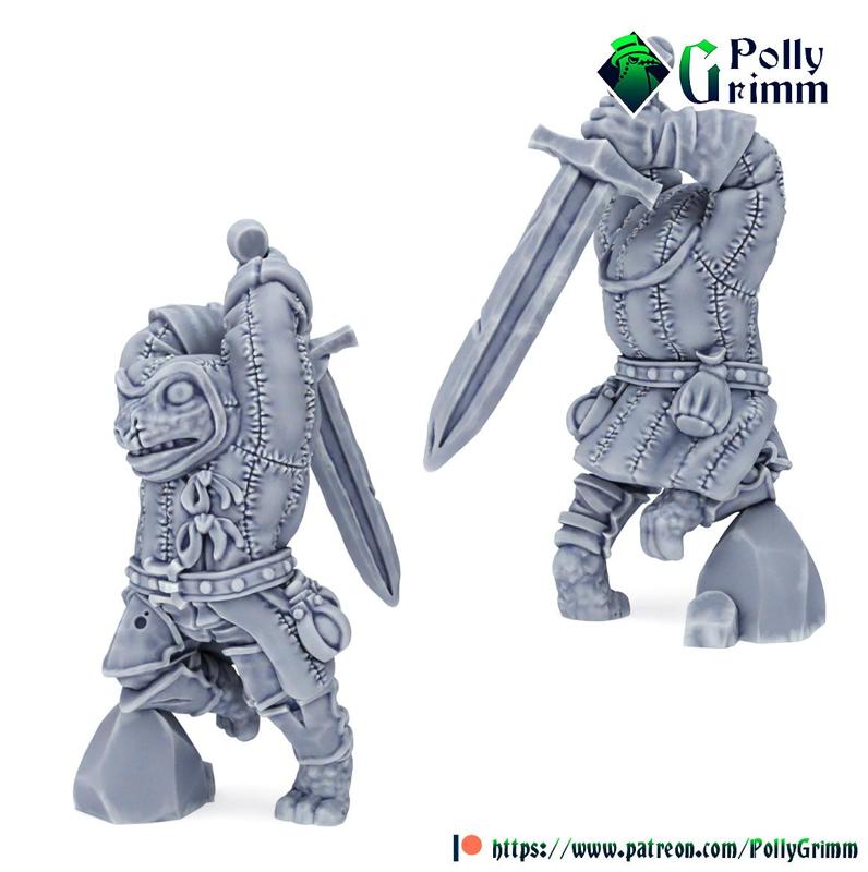 Tabletop fantasy miniature. Frogfolk grung set. Warrior