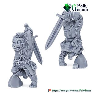 Tabletop fantasy miniature. Frogfolk grung set. Warrior