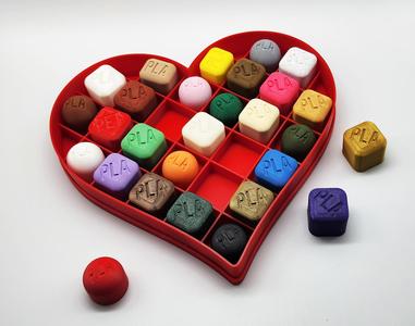Filament Swatch Heart Candy Box