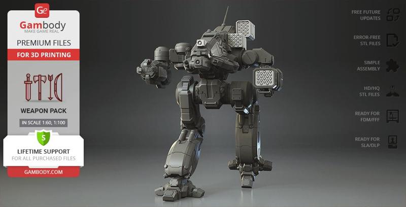 MWO Bushwacker Guns Pack for 3D Printing | Assembly