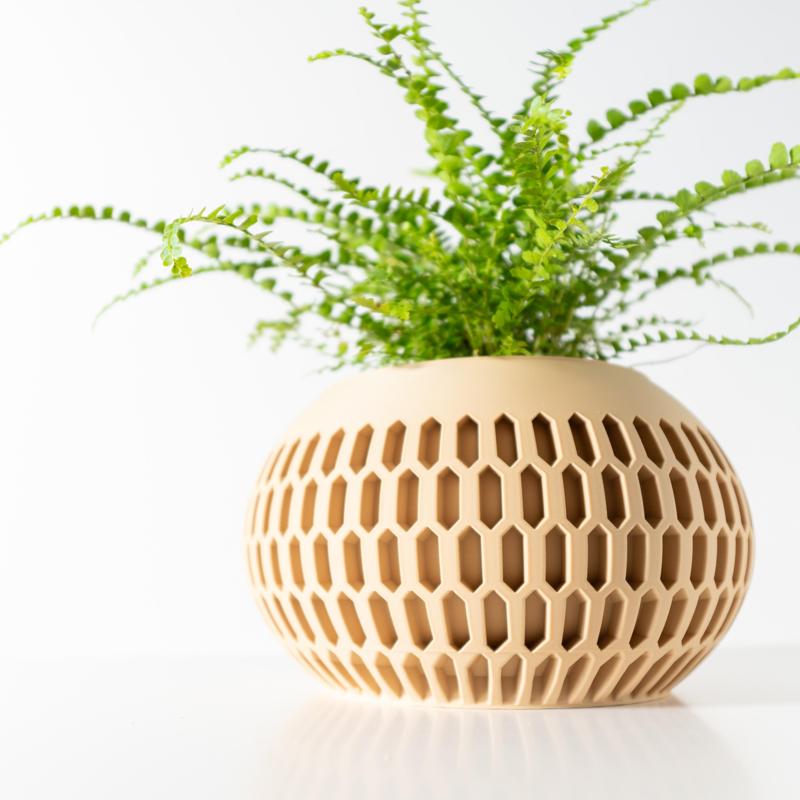 The Mervis Planter Pot with Drainage Tray & Stand Included: Modern and Unique Home Decor for Plants