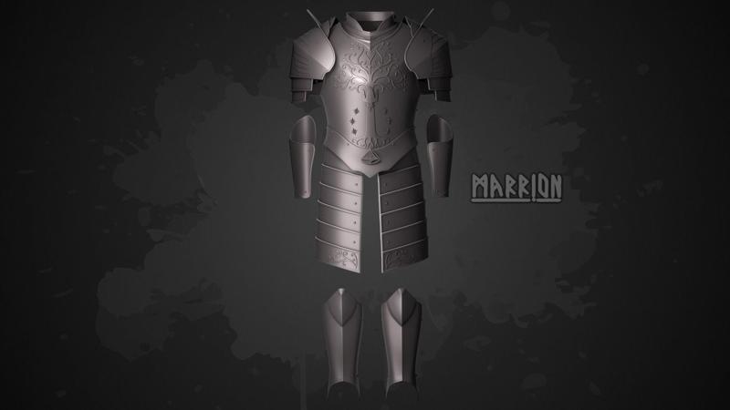 Set of armor of Gondor Fountain Guard LotR 3D Model Collection