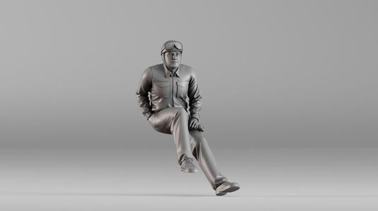 001604 Vintage Racing Driver Seated Pose