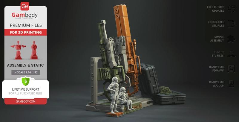 Titanfall Militia Pilot and Weapons Pack STL Files for 3D Printing | Assembly Model