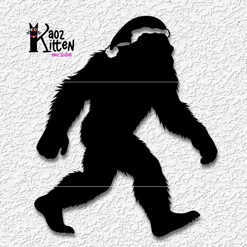 Santa Squatch wall art christmas bigfoot decor