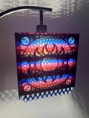 XL Trippy Geometric Eyes Cubic LED Pendant Lamp