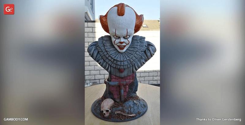 Pennywise Pencil Holder Bust 3D Miniature | Assembly