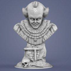 Pennywise Pencil Holder Bust 3D Miniature | Assembly