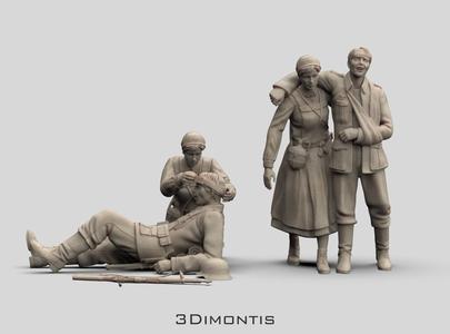 German Soldiers and Nurses