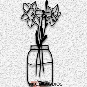 daffodils wall art flowers wall decor minimalist decoration