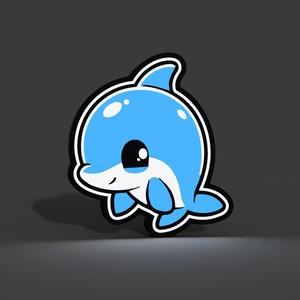 Cute Dolphin with Customizable Name Lightbox LED Lamp